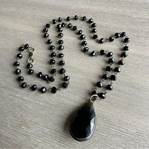 Black and Silver Beaded Necklace